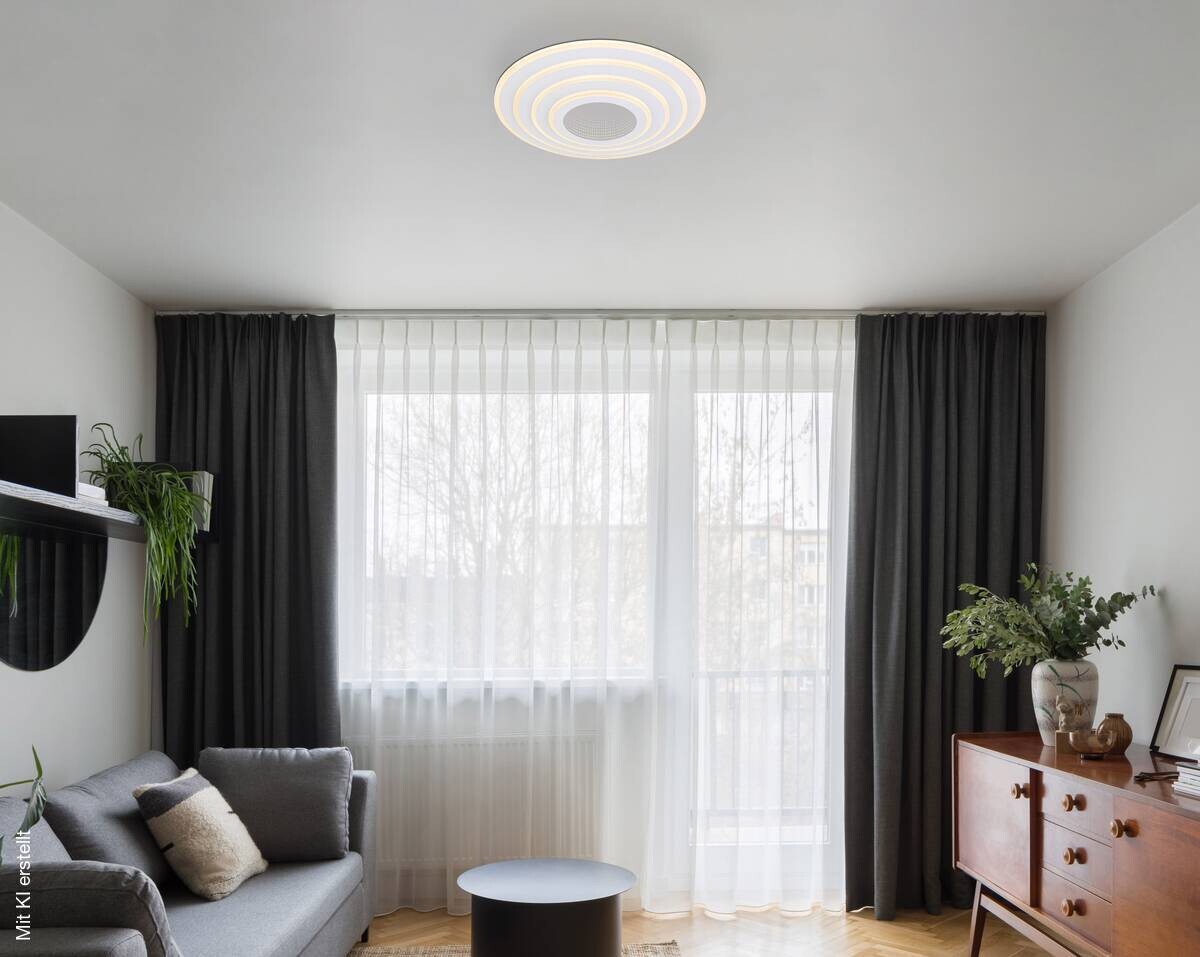 GLOBO LED-Deckenleuchte weiß Opal Acryl Metall H/D: ca. 7x40 cm 1 Brennstellen