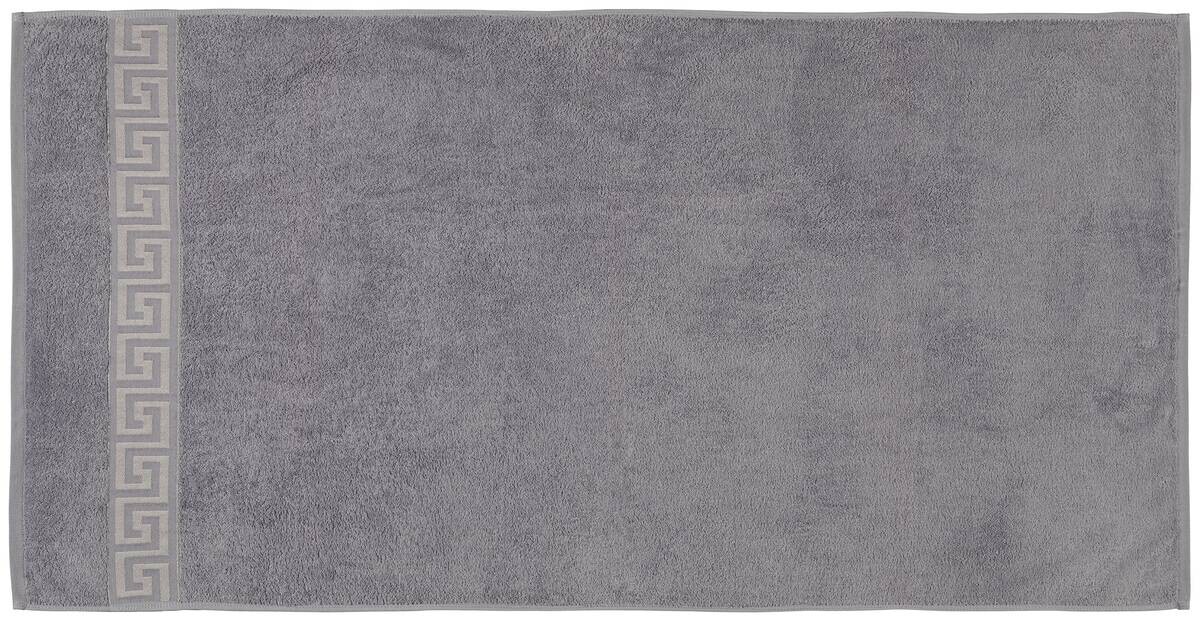 POCOline Duschtuch Mäander silber 100% Baumwolle B/L: ca. 70x140 cm