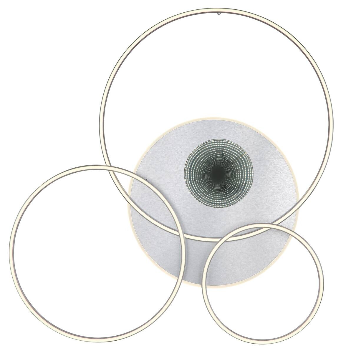 GLOBO LED-Deckenleuchte Invertina silber Kunststoff Aluminium B/H/L: ca. 105x126x13 cm