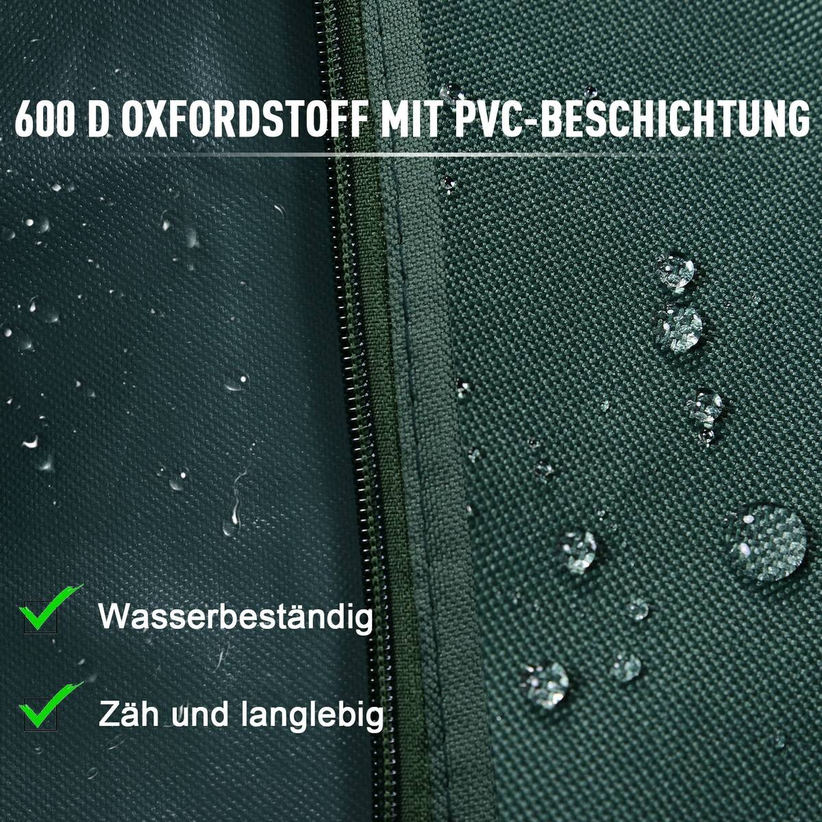 Outsunny Abdeckung für Hollywoodschaukel dunkelgrün Polyester-Mischgewebe B/H/L: ca. 124x164x205 cm