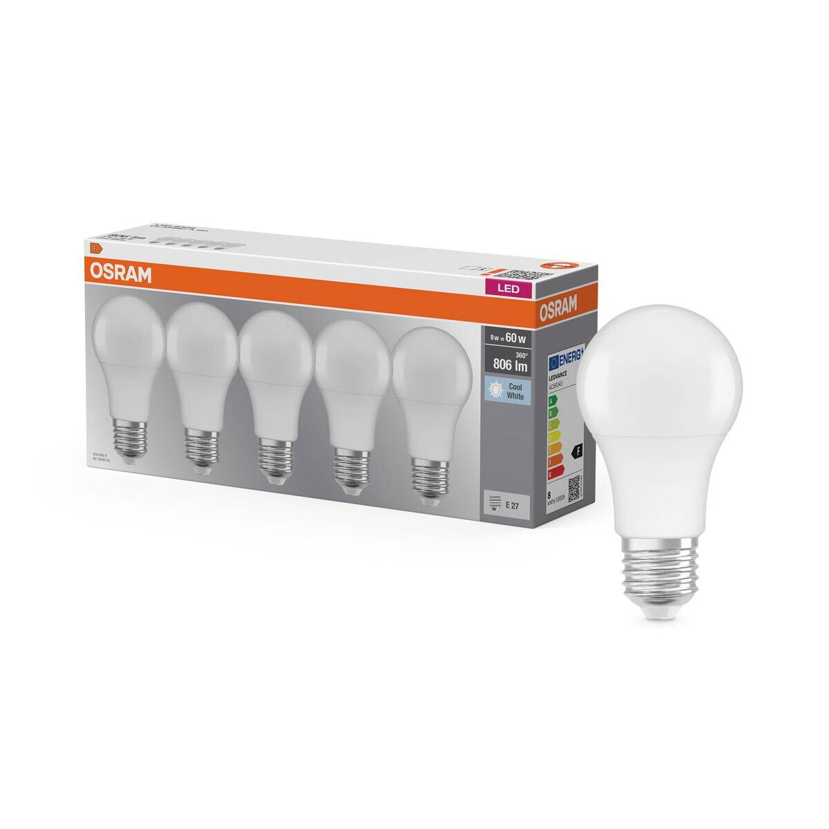 OSRAM LED-Leuchtmittel BASE Classic A AC55983 5er Pack E27