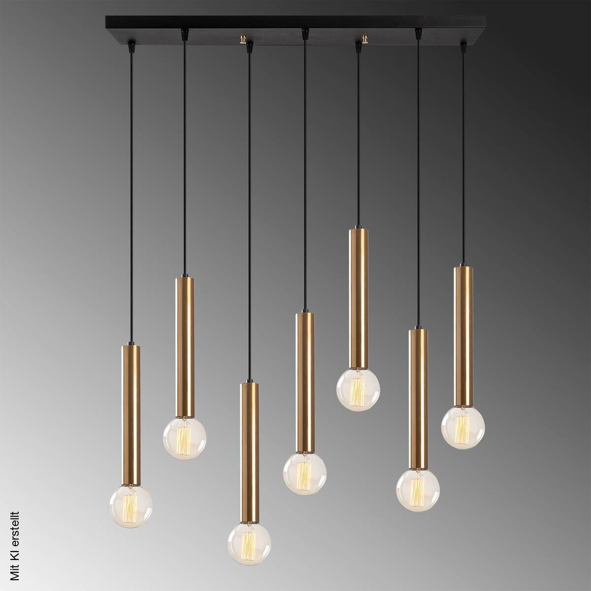 Opviq Pendelleuchte bronze B/H/T: ca. 75x136x24 cm E27 7 Brennstellen