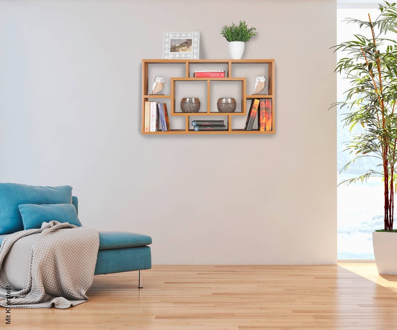 Wandregal buche lackiert Nachbildung B/H/T: ca. 85x47,5x16 cm