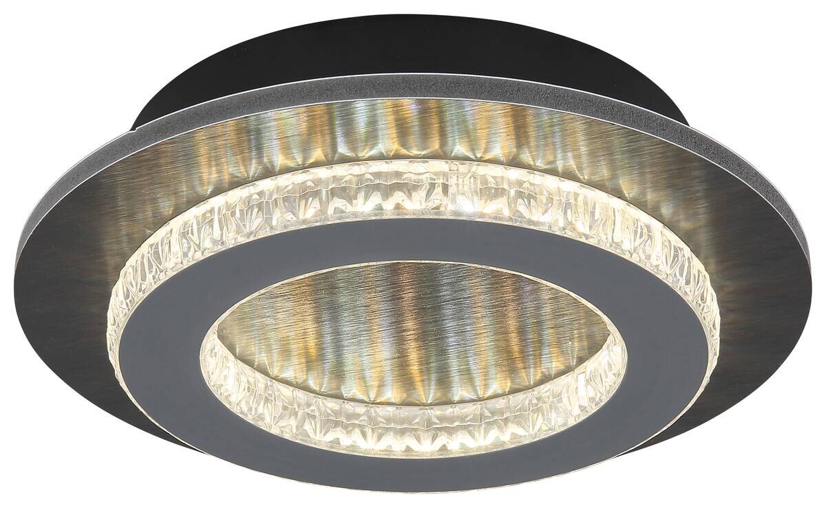 GLOBO LED-Deckenleuchte anthrazit mattschwarz hellgrau Kunststoff Metall H/D: ca. 5,5x20 cm 1 Brennstellen