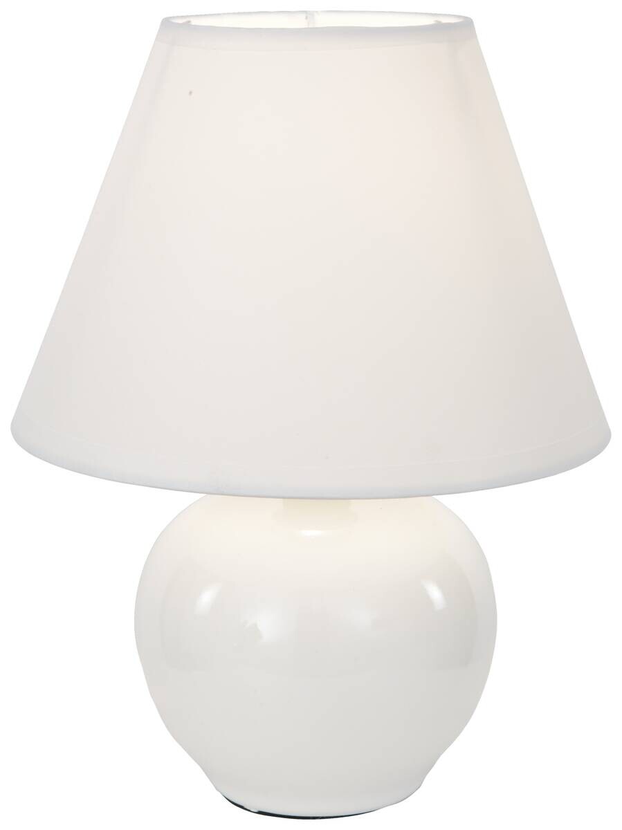 Nolo Tischleuchte Seline weiß Keramik Stoff H: ca. 24 cm E14 1 Brennstellen