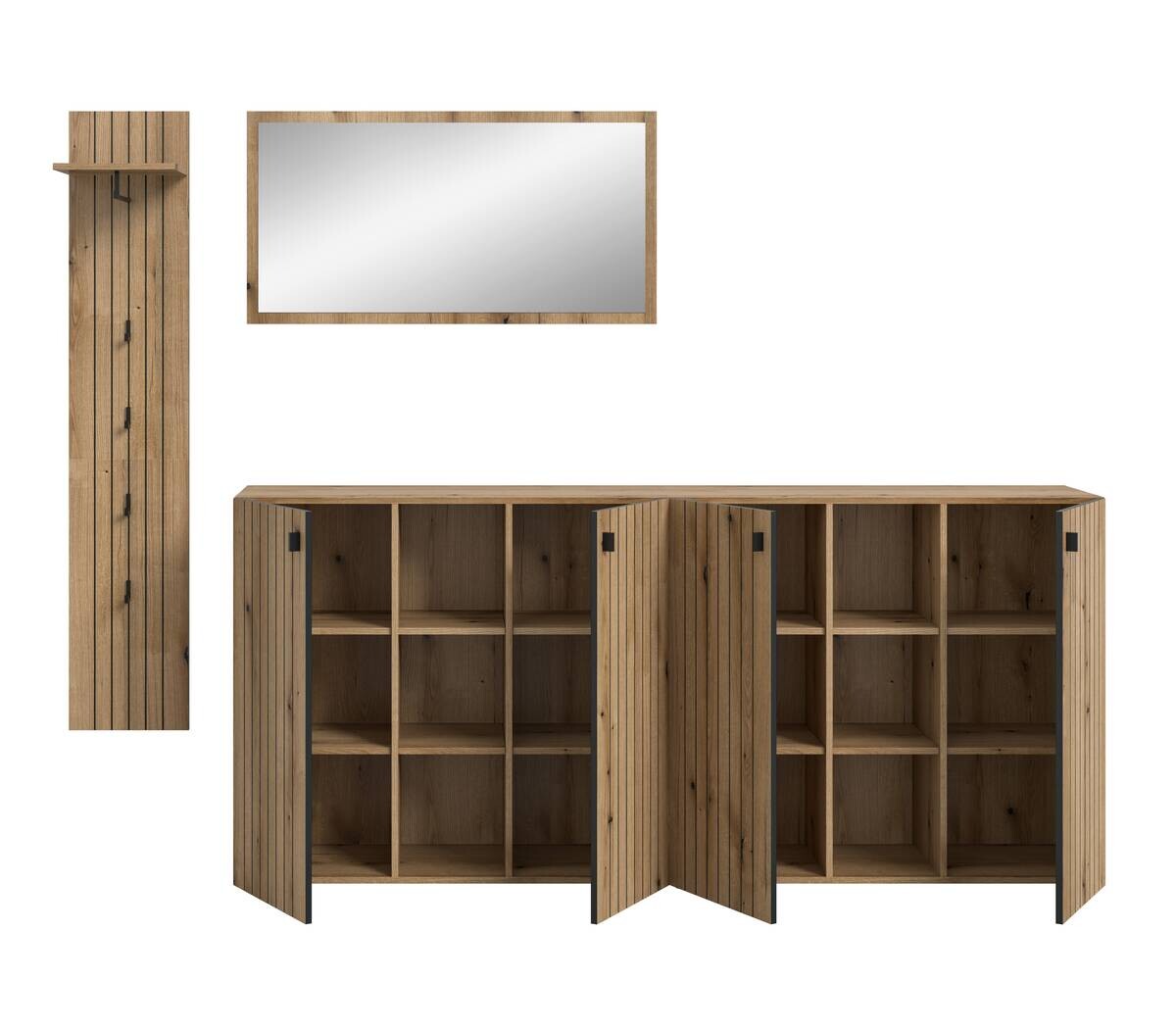 Garderobenset STATION Evoke Oak Nachbildung B/H/T: ca. 258x192x37 cm