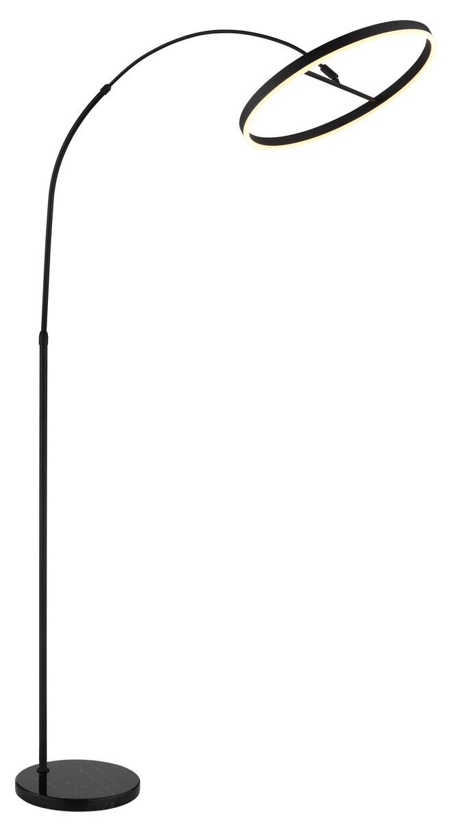 GLOBO Stehlampe mattschwarz Opal Kunststoff Metall Marmor B/H/L: ca. 50x203x107 cm 1 Brennstellen