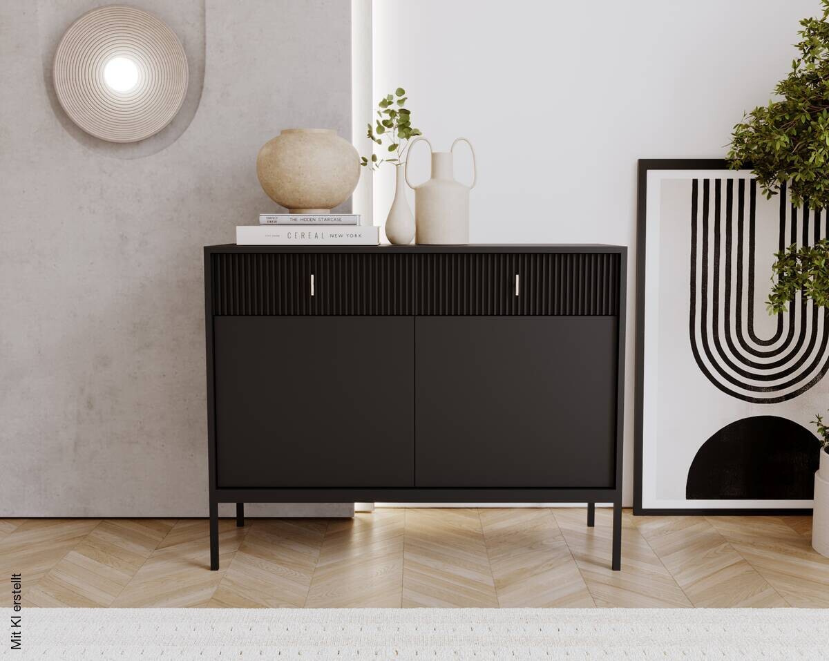 Kommode MAGGIORE schwarz B/H/T: ca. 104,2x82,5x39 cm