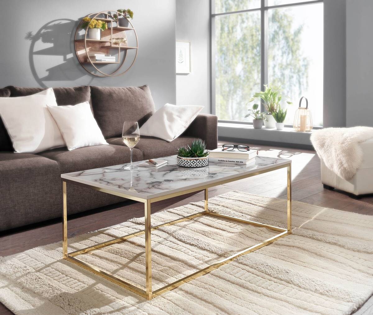 Wohnling Couchtisch weiß B/H/T: ca. 60x40x100 cm