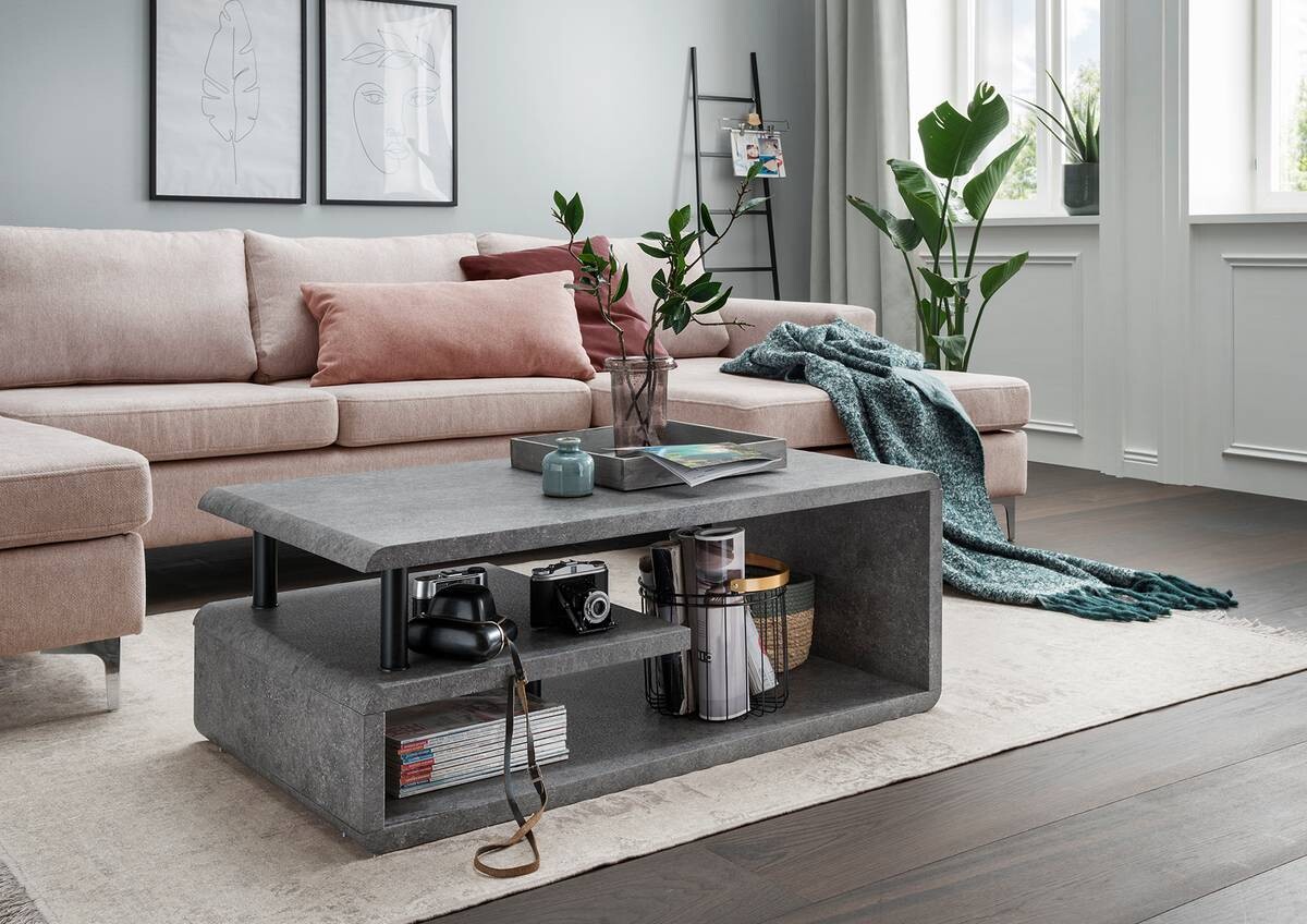 Couchtisch Pico Stone Optik B/H/T: ca. 110x42x60 cm