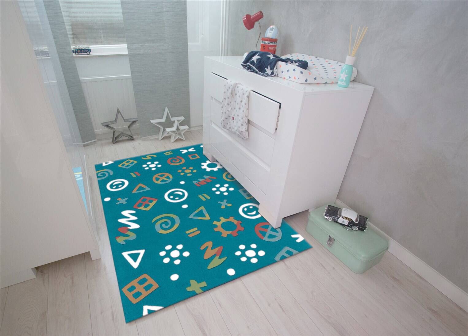 Arte Espina Kurzflorteppich Spirit Glowy 3146 blau B/L: ca. 110x160 cm