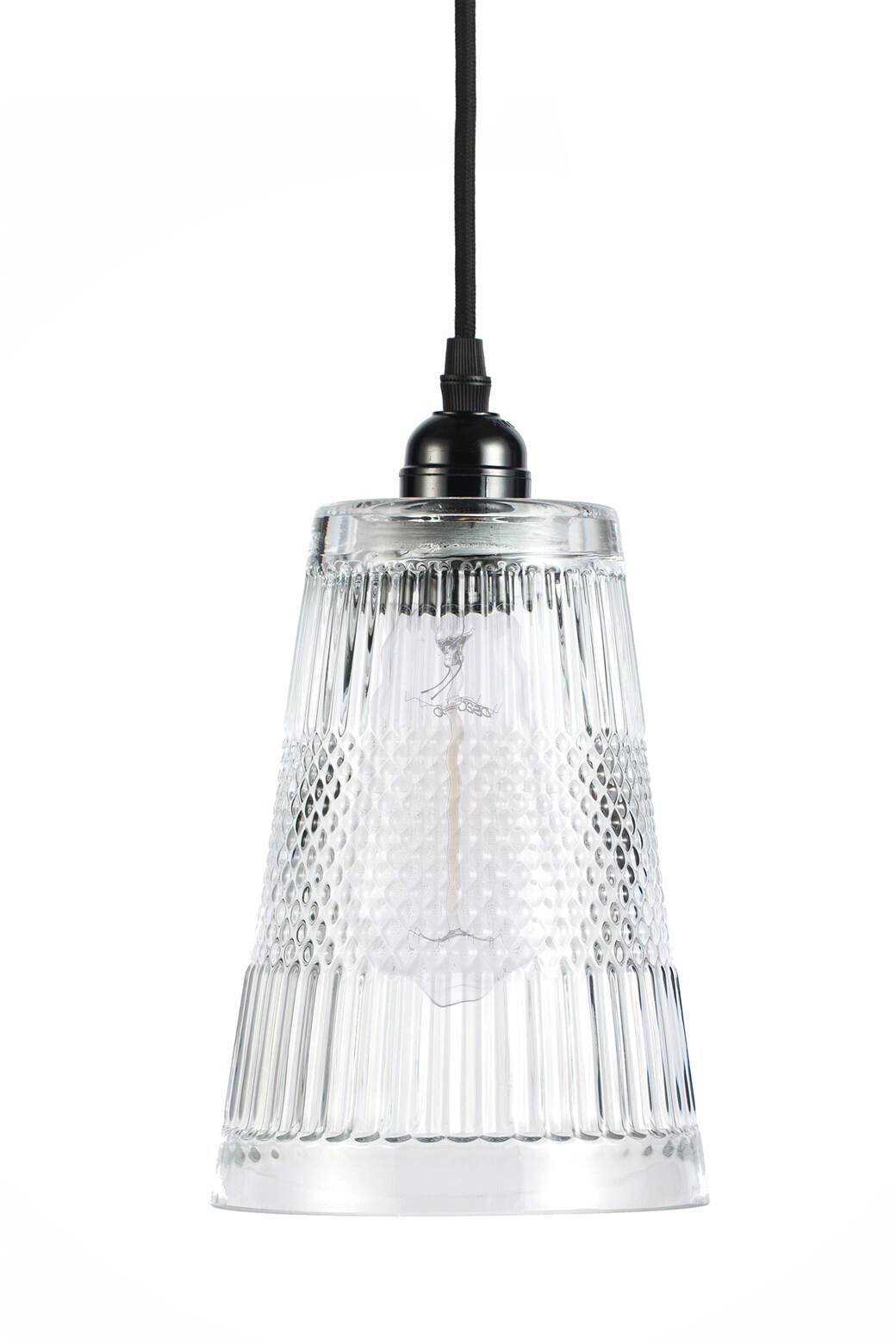 Kayoom Pendelleuchte schwarz transparent Glas B/H/L: ca. 14,5x25x14,5 cm E27 1 Brennstellen