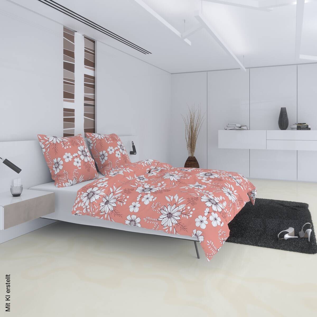 Microfaser Bettwäsche apricot Polyester B/L: ca. 135x200 cm