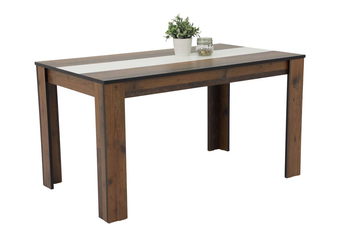 Tischgruppe Helene Old Wood Nachbildung schwarz B/H/T: ca. 140x76x80 cm