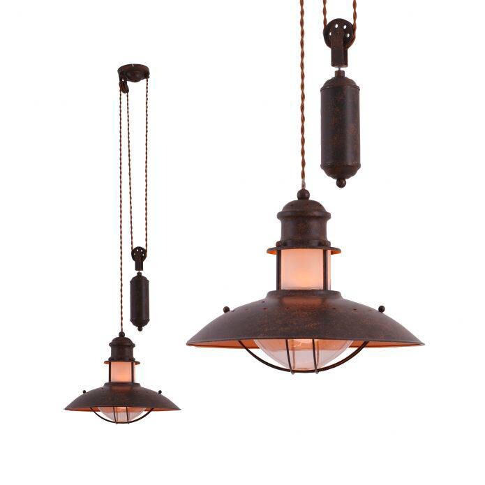 Näve Leuchten Gegenzug-Pendelleuchte NV6104414 braun Metall Kunststoff B/H/D: ca. 35x26x35 cm E27 1 Brennstellen