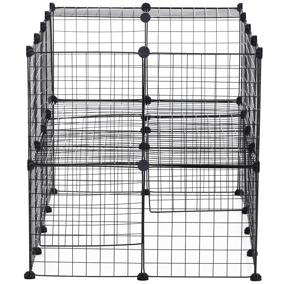 PawHut Laufgitter schwarz Metall B/H/L: ca. 73x73x146 cm