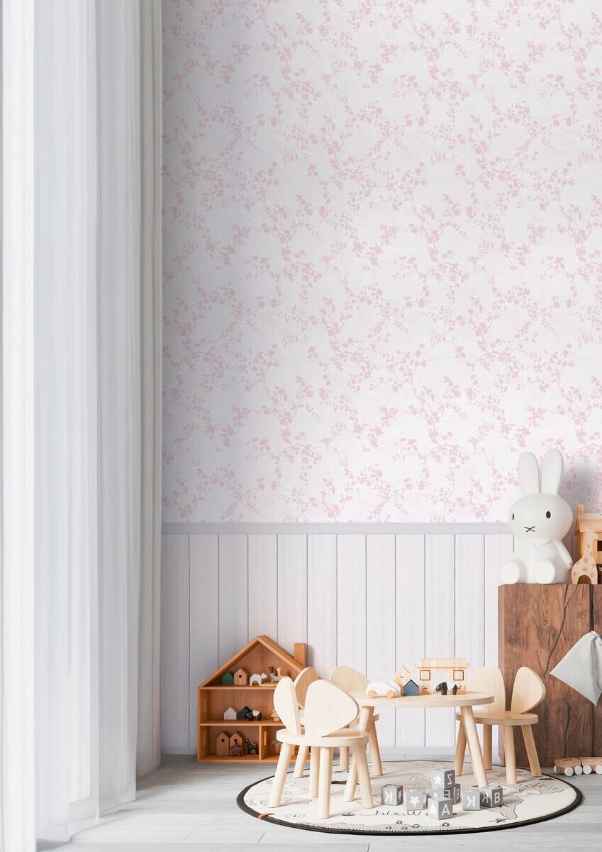 Livingwalls Fototapete Floral rosa creme B/L: ca. 280x159 cm