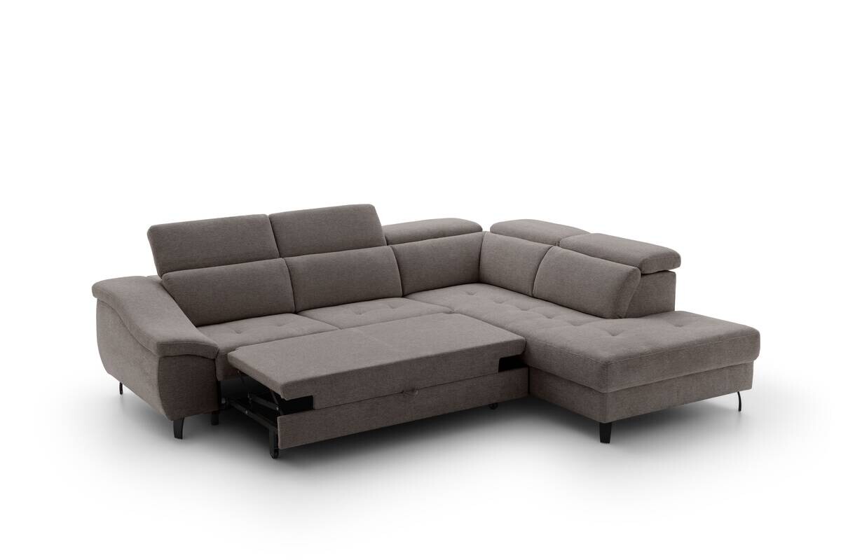 Ecksofa mit Bettfunktion braun Flachgewebe B/H/T: ca. 280x96x238 cm