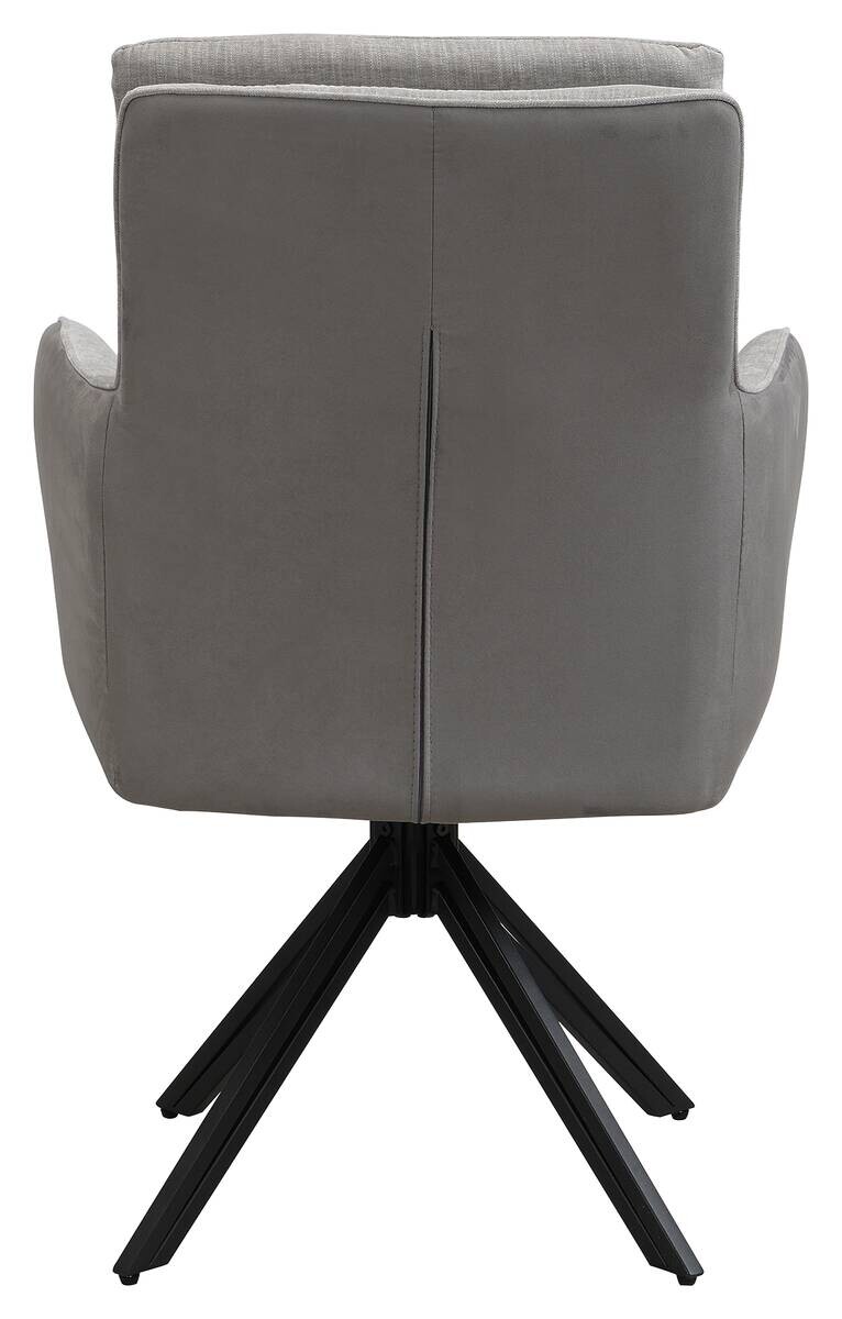 Stuhl TINO, 2er-Set schwarz grau Metall Microfaser B/H/T: ca. 62x94x70 cm