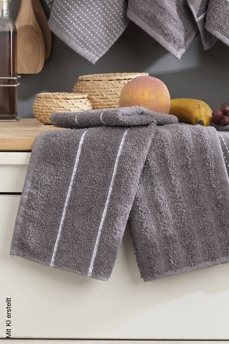 Mijolnir Frottier-Set anthrazit Baumwolle B/L: ca. 30x50 cm