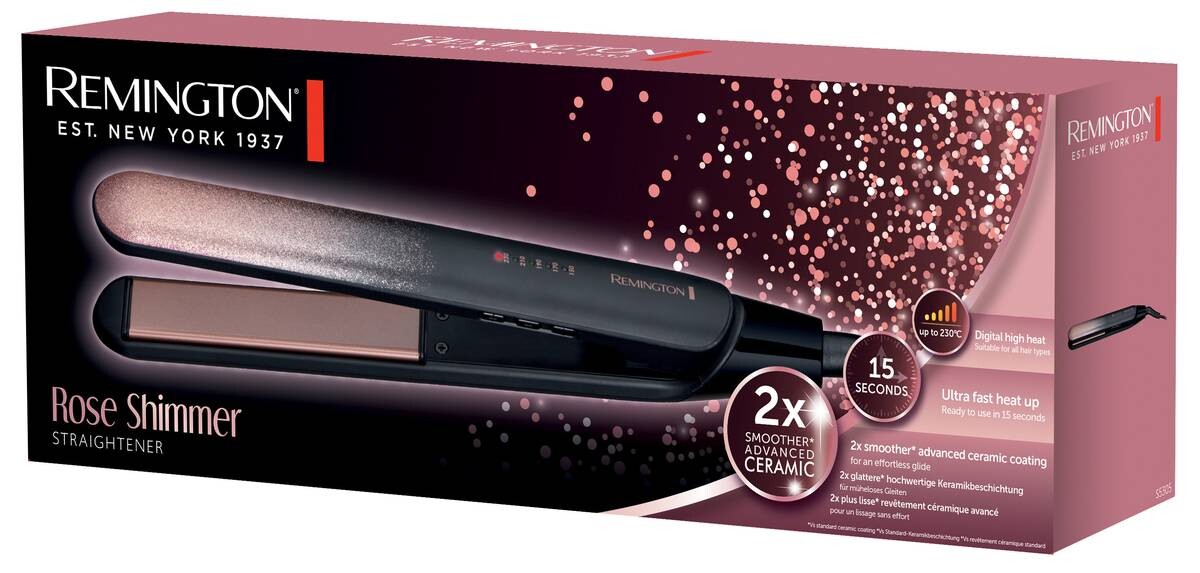 REMINGTON Haarglätter S5305 schwarz rosa Kunststoff B/H/L: ca. 3x9x32 cm