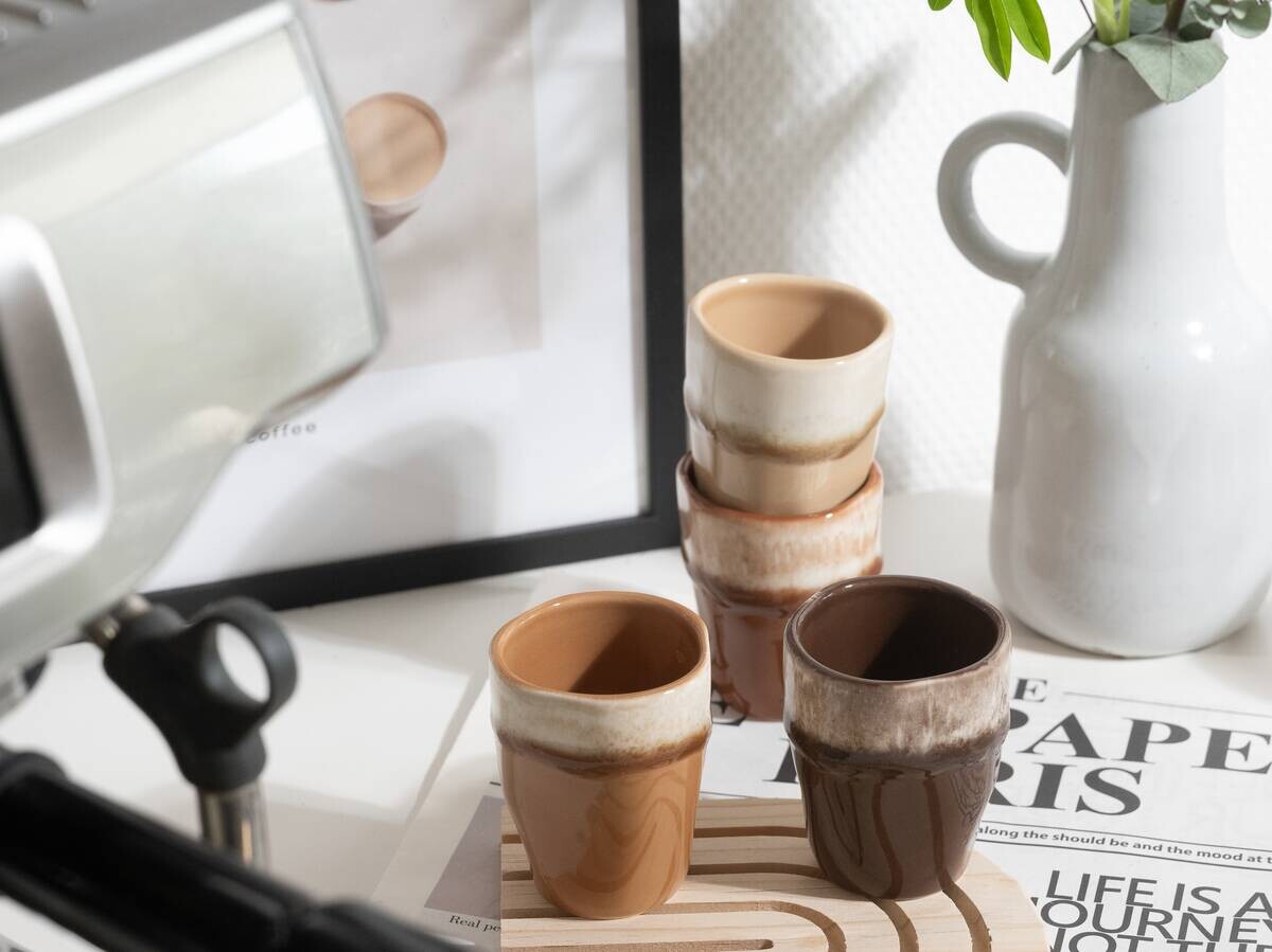 CreaTable Espressotassenset Squeezy Mocha braun Steinzeug 4 tlg.