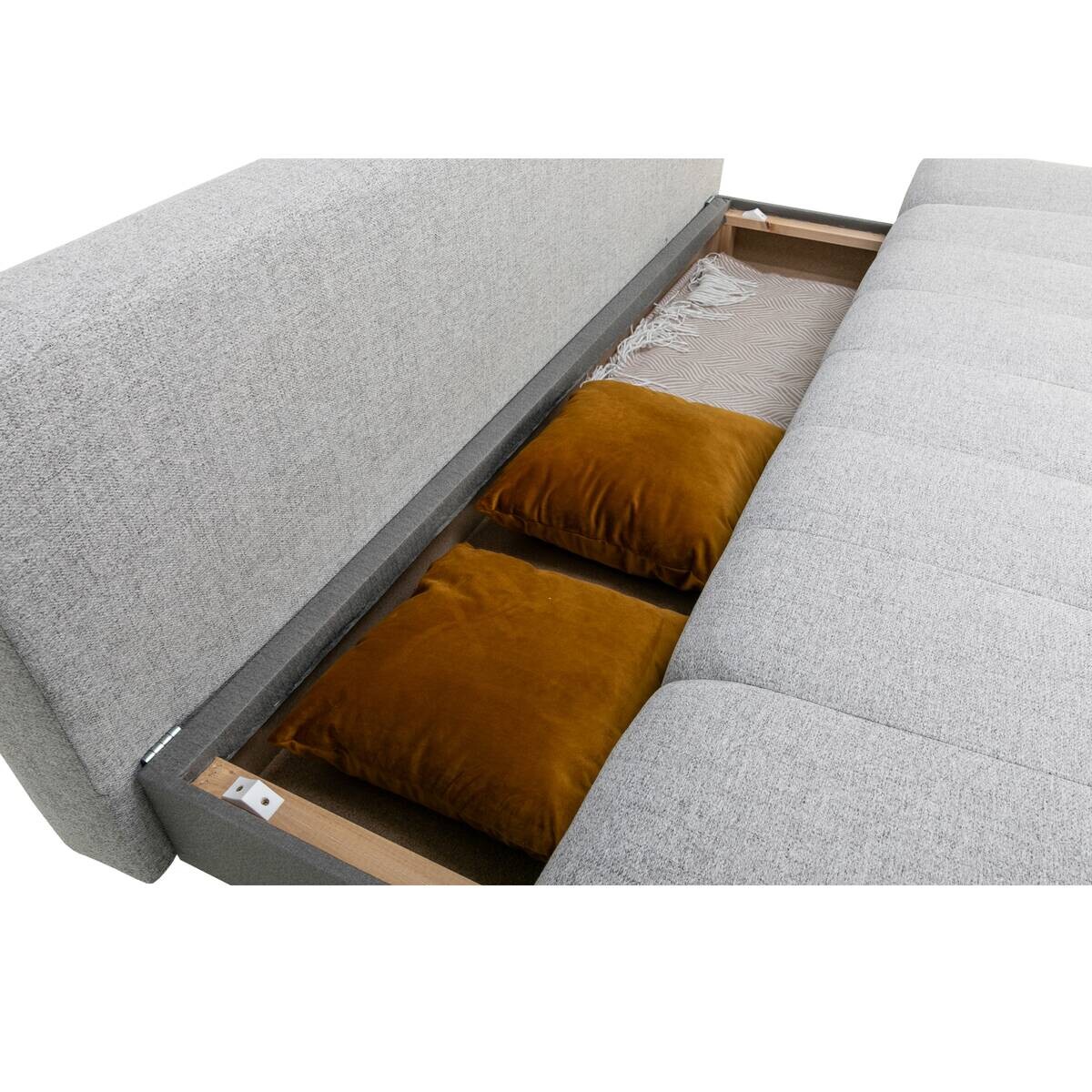 Schlafsofa hellgrau Webstoff B/H/T: ca. 195x88x95 cm