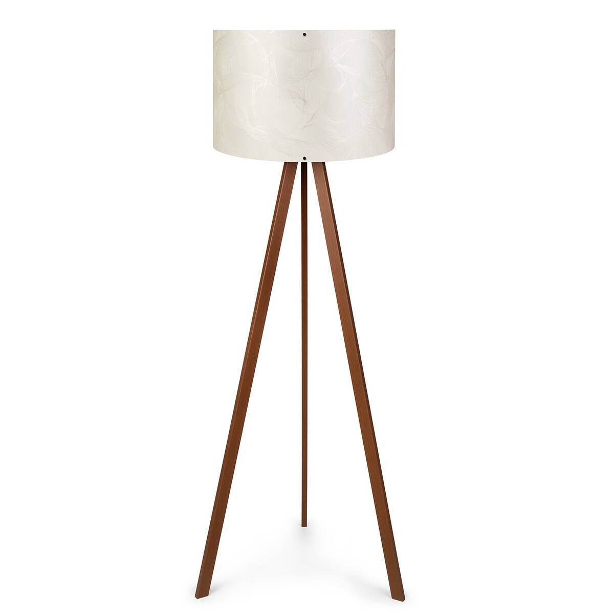 Stehleuchte ecru braun PVC MDF B/H/L/D: ca. 38x140x38x38 cm E27 1 Brennstellen