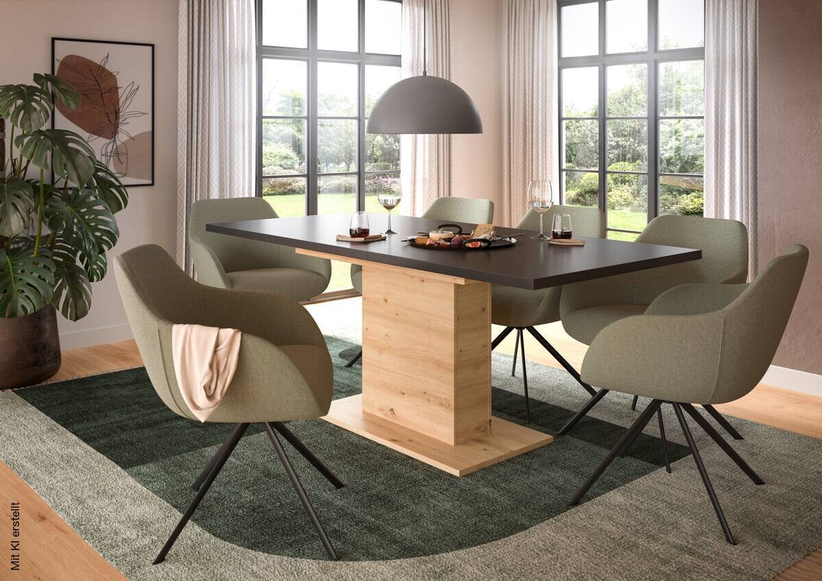 Esstisch MOTION grau Artisan Nachbildung B/H/T: ca. 150x76x90 cm