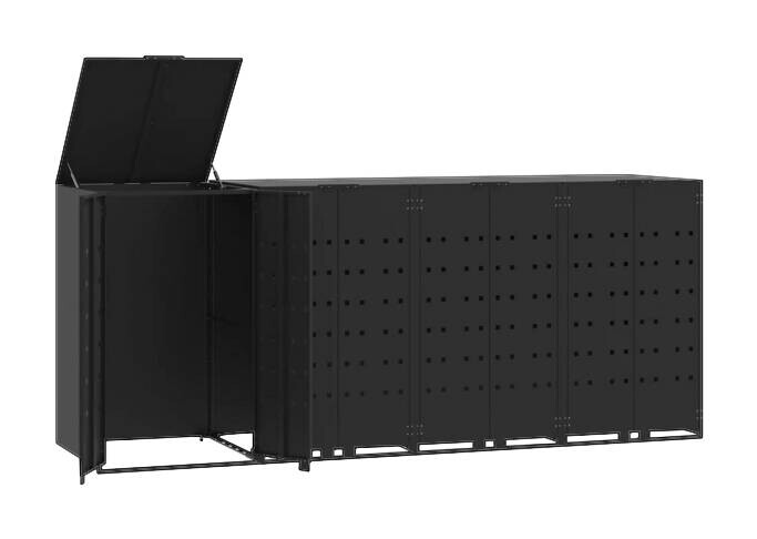 vidaXL Mülltonnenbox schwarz