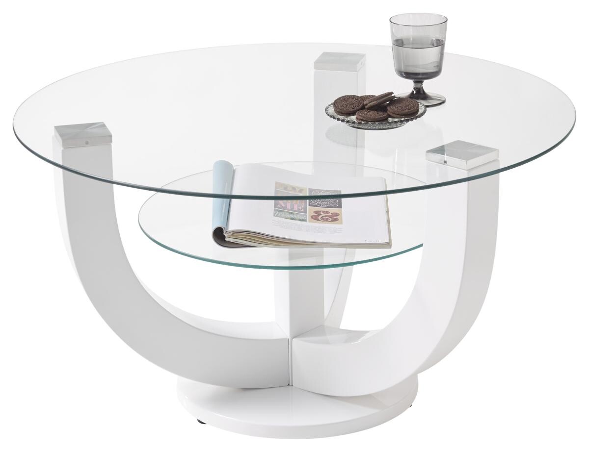 Glascouchtisch Denver weiß glasklar B/H/T: ca. 80x40x80 cm