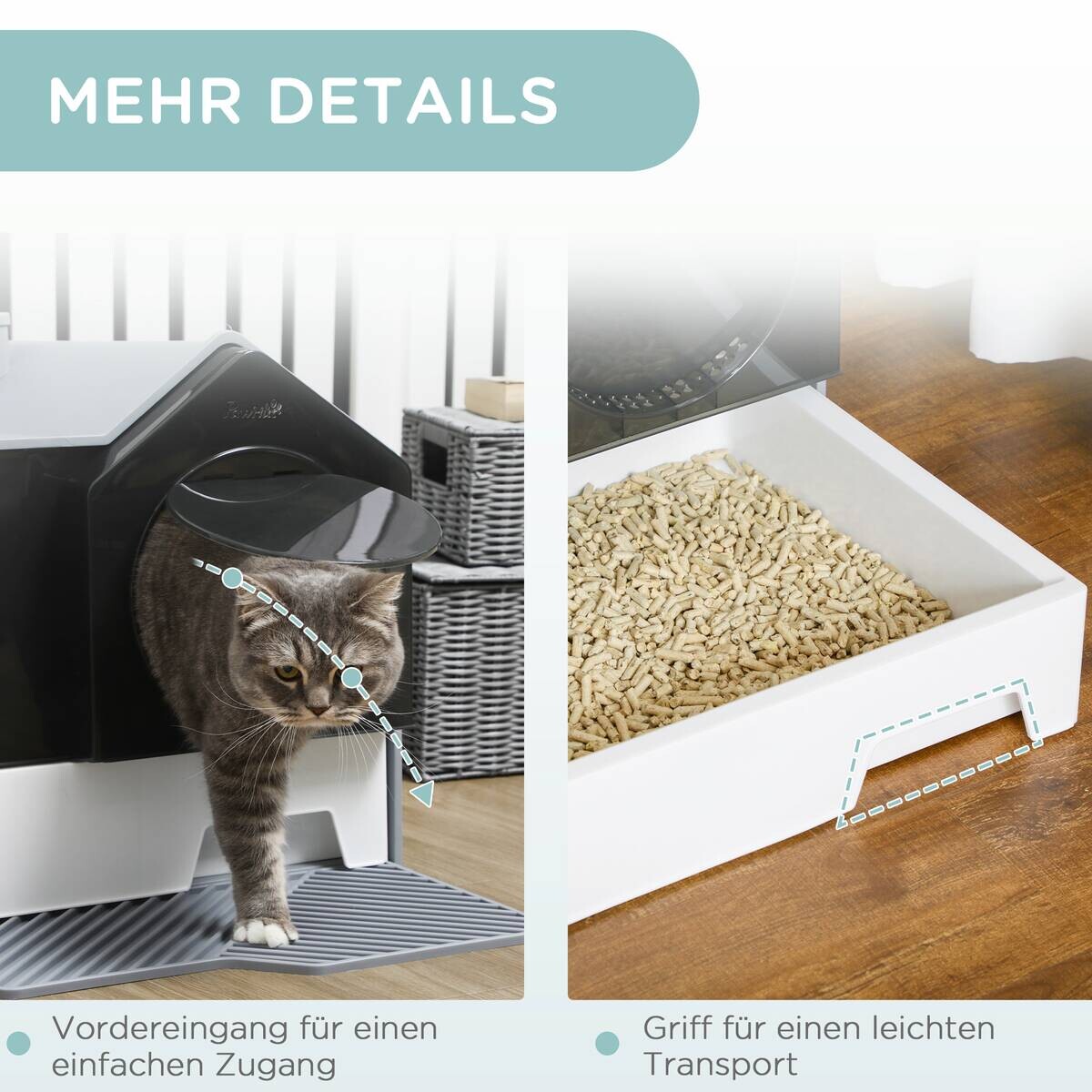 PawHut Katzen-Zubehör grau Polypropylen B/H/L: ca. 45x47x42 cm