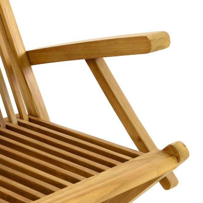 VCM Gartenstuhl 2er Set braun Teakholz B/H/T: ca. 57x89x62 cm