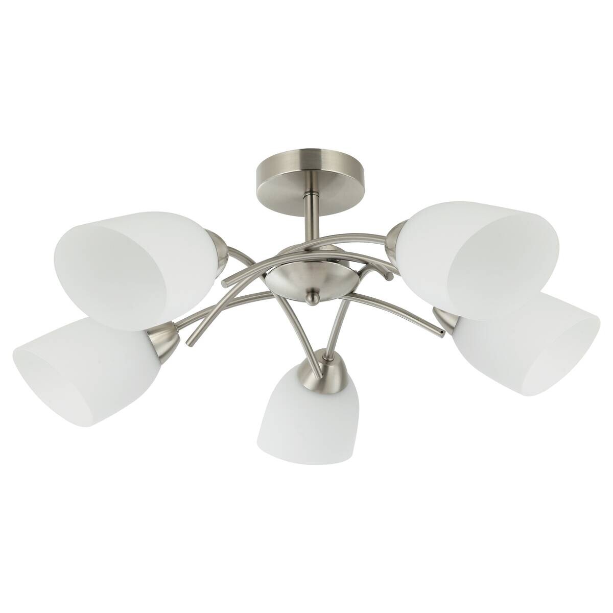 Lamkur Deckenleuchte Donna nickel Glas Metall H/L: ca. 26x45 cm E27 5 Brennstellen
