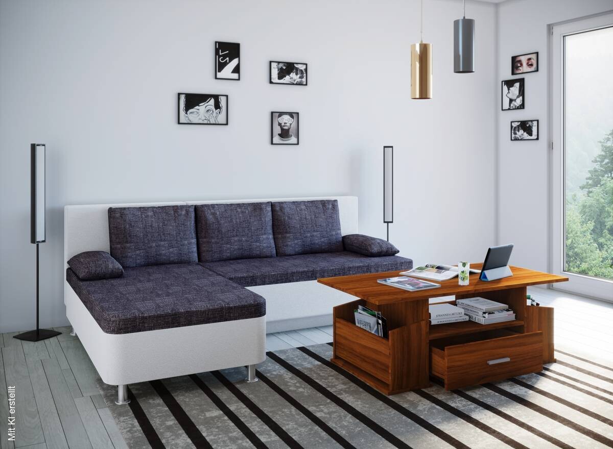 Couchtisch Junata nussbaum Nachbildung B/H/T: ca. 110x44x52 cm