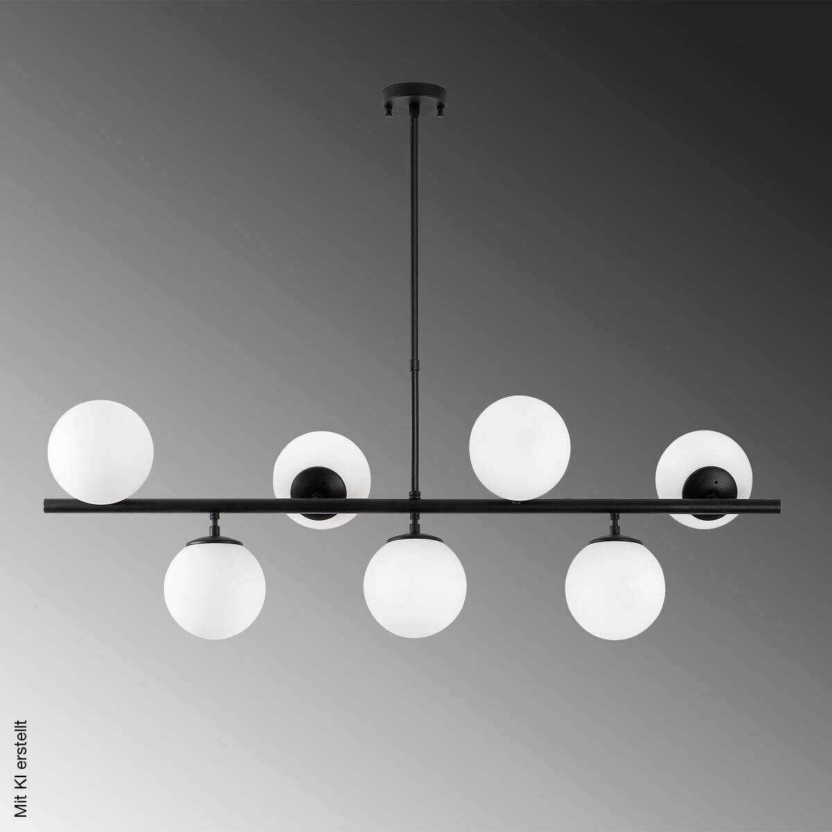 Opviq Deckenleuchte Fazli-10525 schwarz weiß Glas B/H/T/L: ca. 113x85x40x113 cm E14 7 Brennstellen