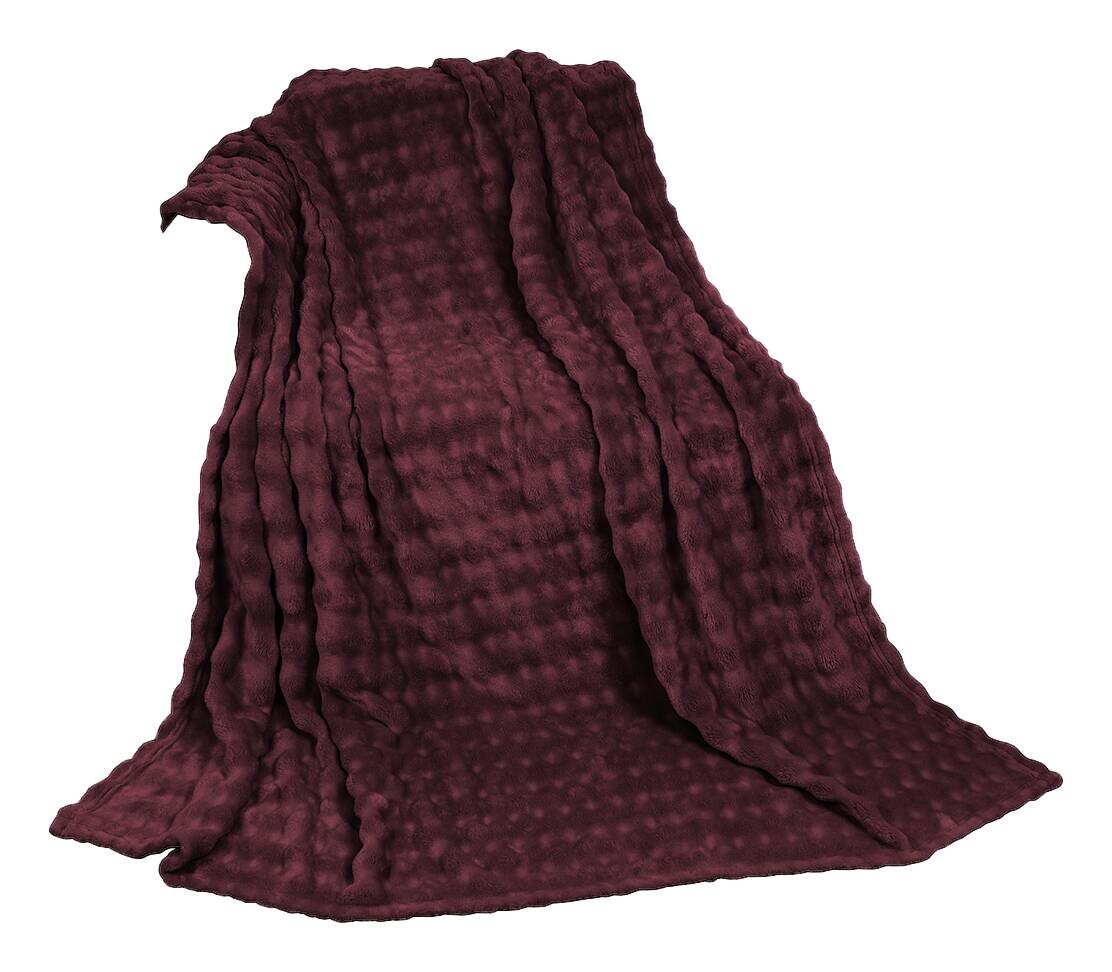 Wohndecke bordeauxrot Polyester B/L: ca. 150x200 cm