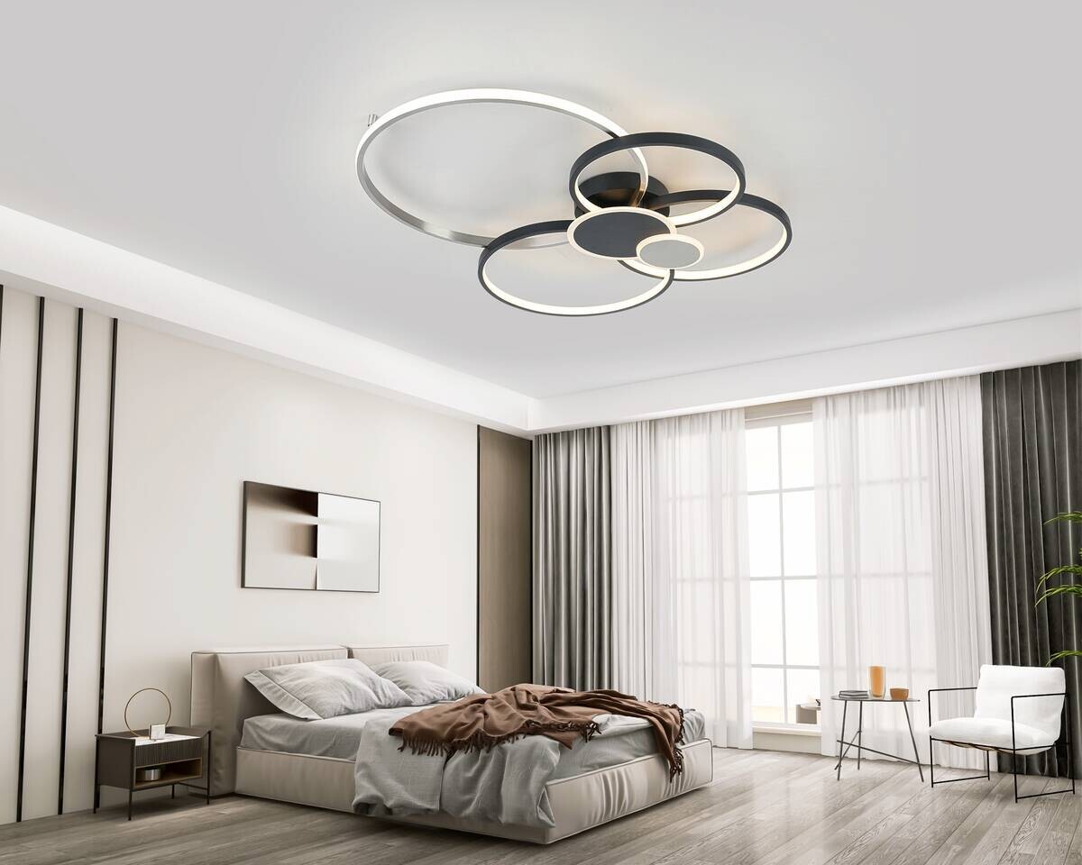 Nolo LED-Deckenleuchte Big schwarz Aluminium B/H/L: ca. 64x11x80 cm