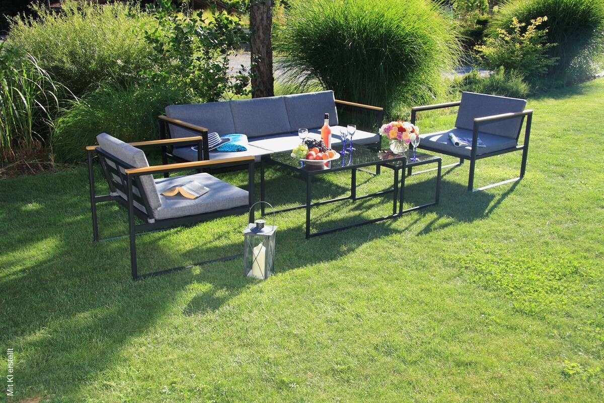 Acamp Gartensitzgruppe Space anthrazit Stahl