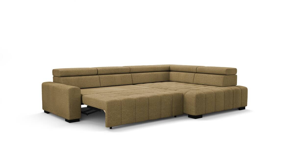 Ecksofa mit Bettfunktion senf Flachgewebe B/T: ca. 300x210 cm