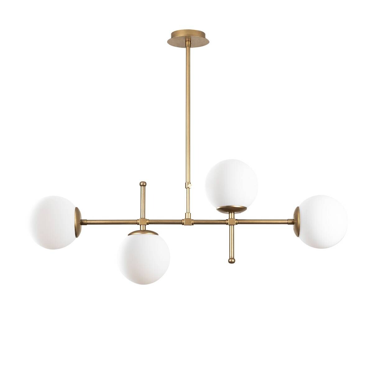 Opviq Pendelleuchte Mudon gold Glas B/H/T/L: ca. 108x82x15x108 cm E27 4 Brennstellen