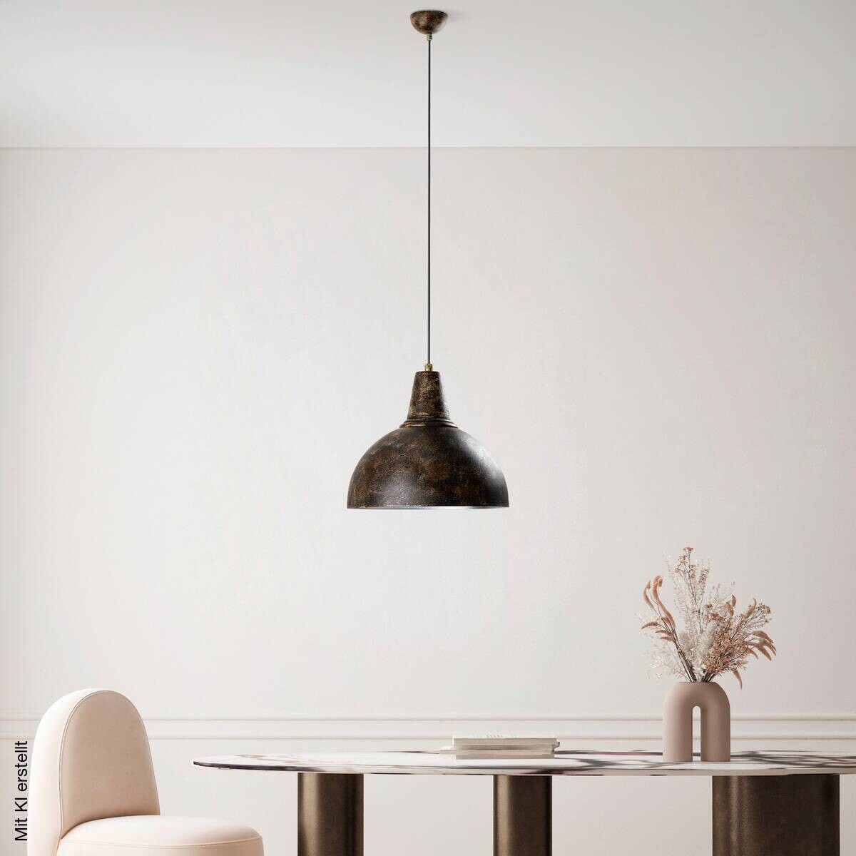 Opviq Pendelleuchte braun B/H/T: ca. 30x121x30 cm E27 1 Brennstellen