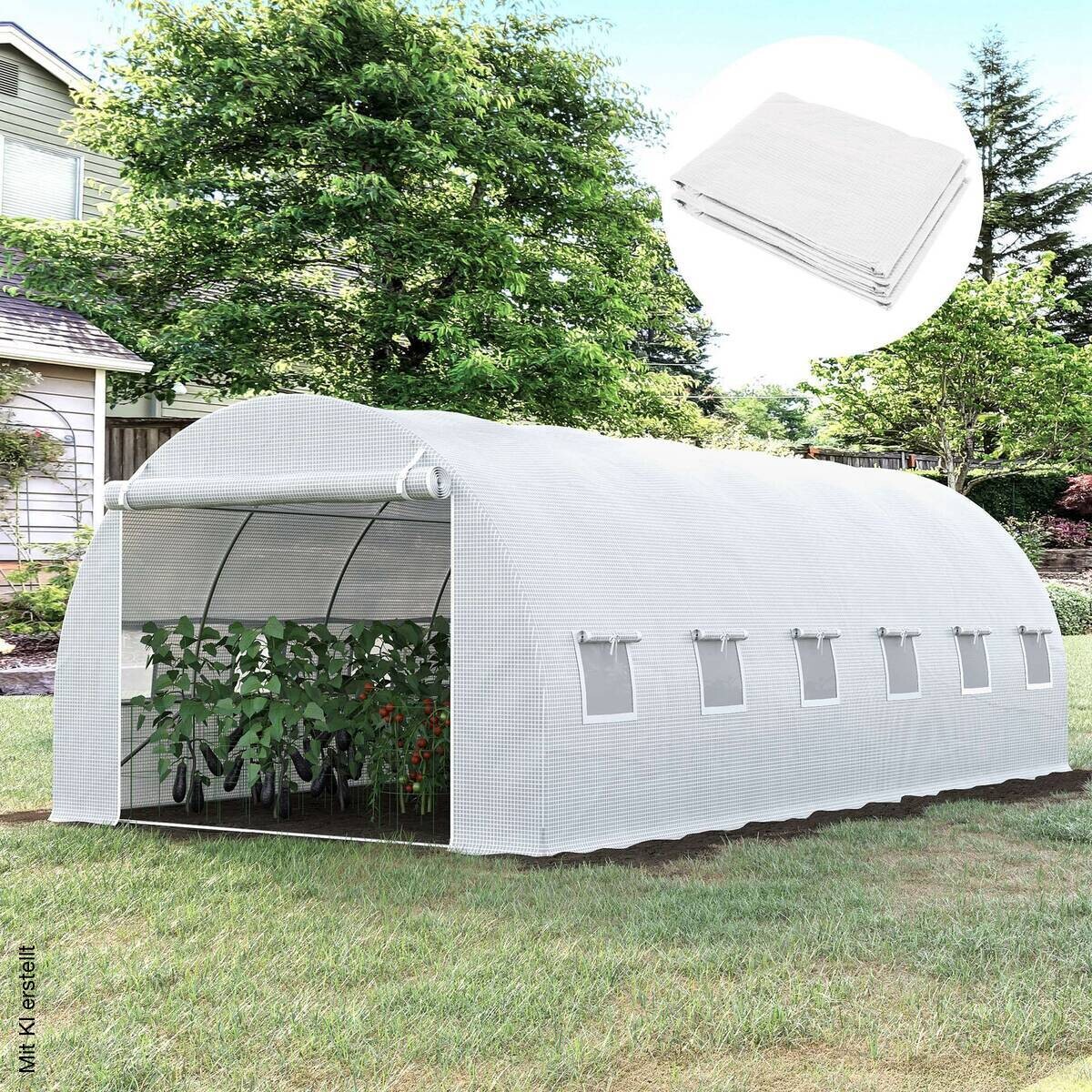 Outsunny Ersatzfolie weiß Polyethylen B/H/L: ca. 300x200x600 cm