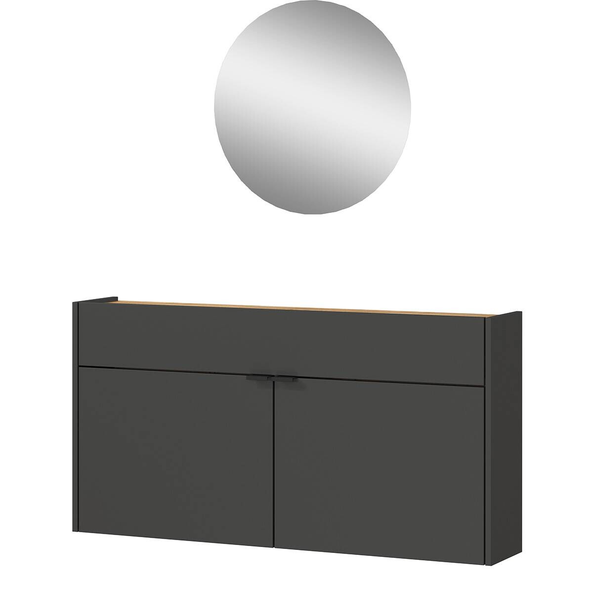 Garderobe 7937-549 Graphit Optik Eiche Navarra Nachbildung B/H/T: ca. 110x200x22 cm