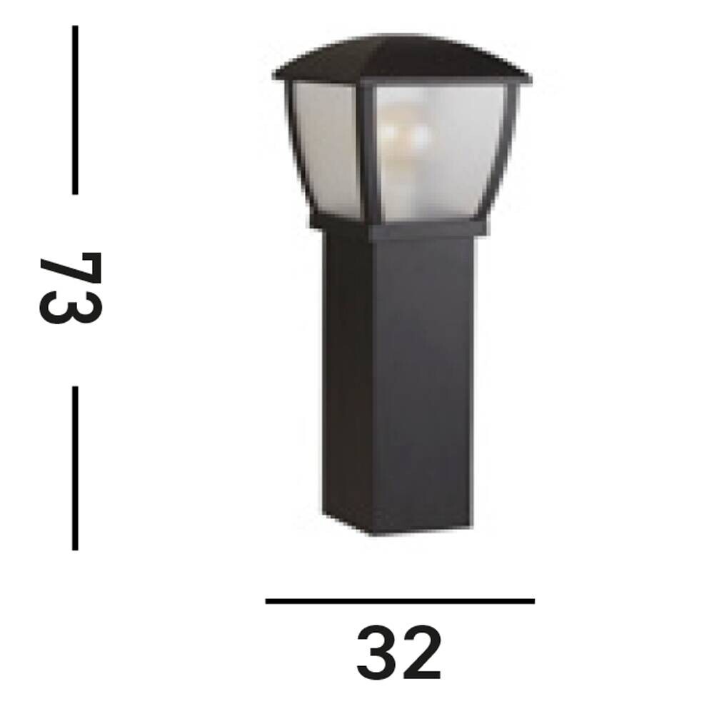 Außenleuchte klar schwarz B/H/L: ca. 32x73x32 cm