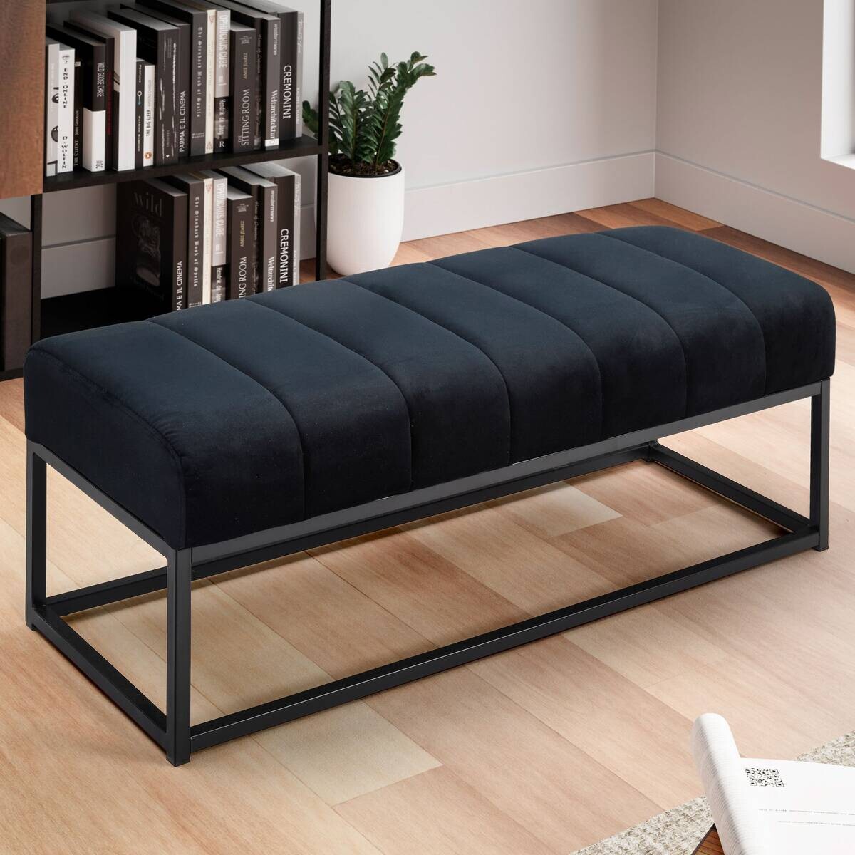 Sitzbank schwarz Polyester B/H/T: ca. 108x40x40 cm