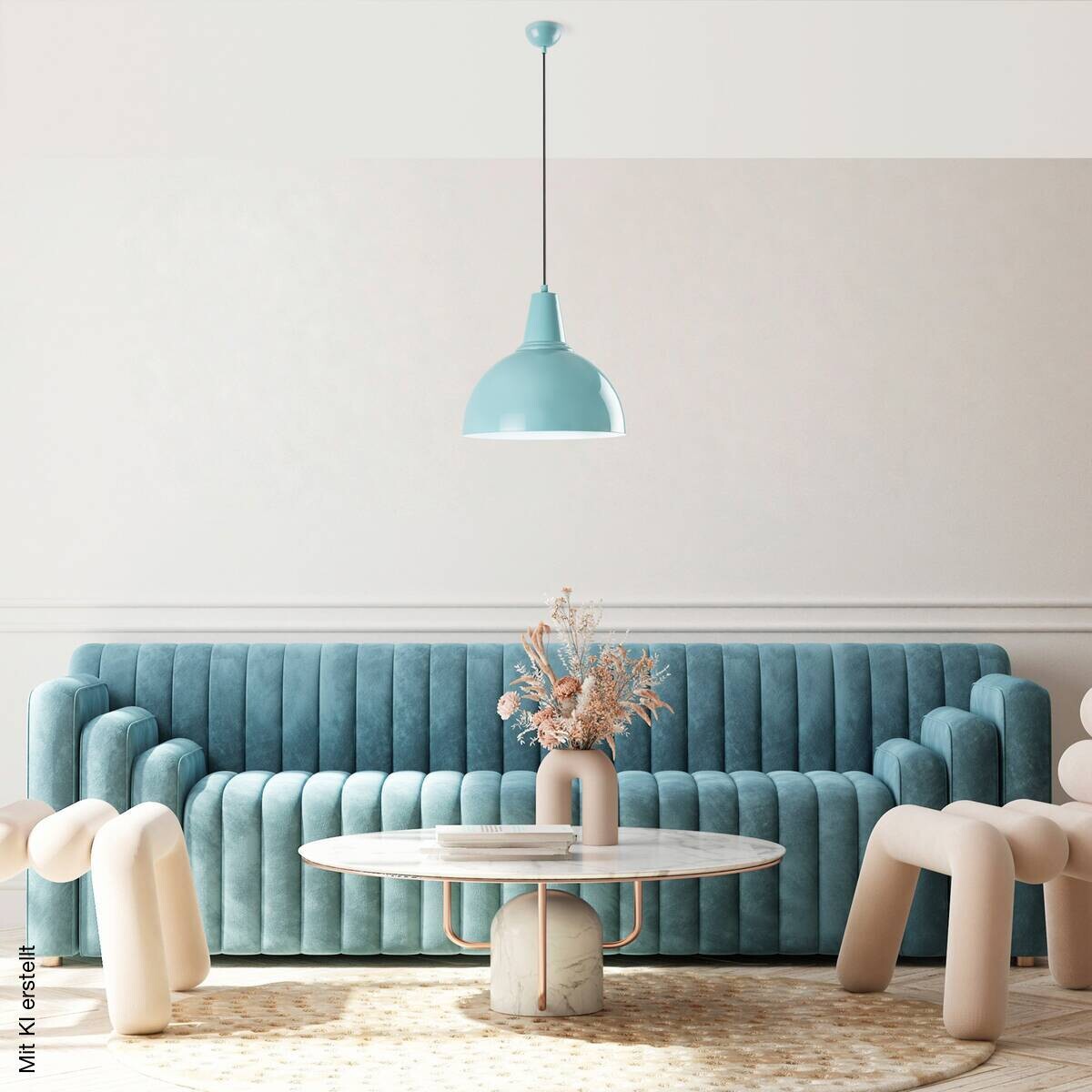 Opviq Pendelleuchte türkis B/H/T: ca. 30x121x30 cm E27 1 Brennstellen