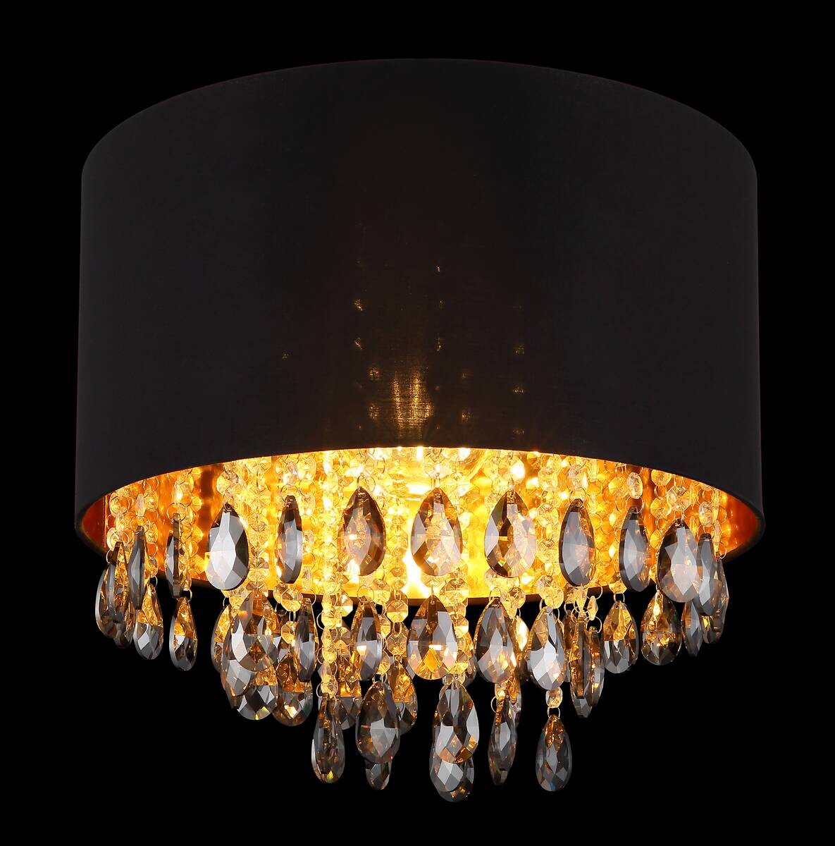GLOBO Deckenleuchte COLETTA 15776D mattschwarz gold schwarz Metall Kunststoff Textil H/D: ca. 33x40 cm E27 1 Brennstellen