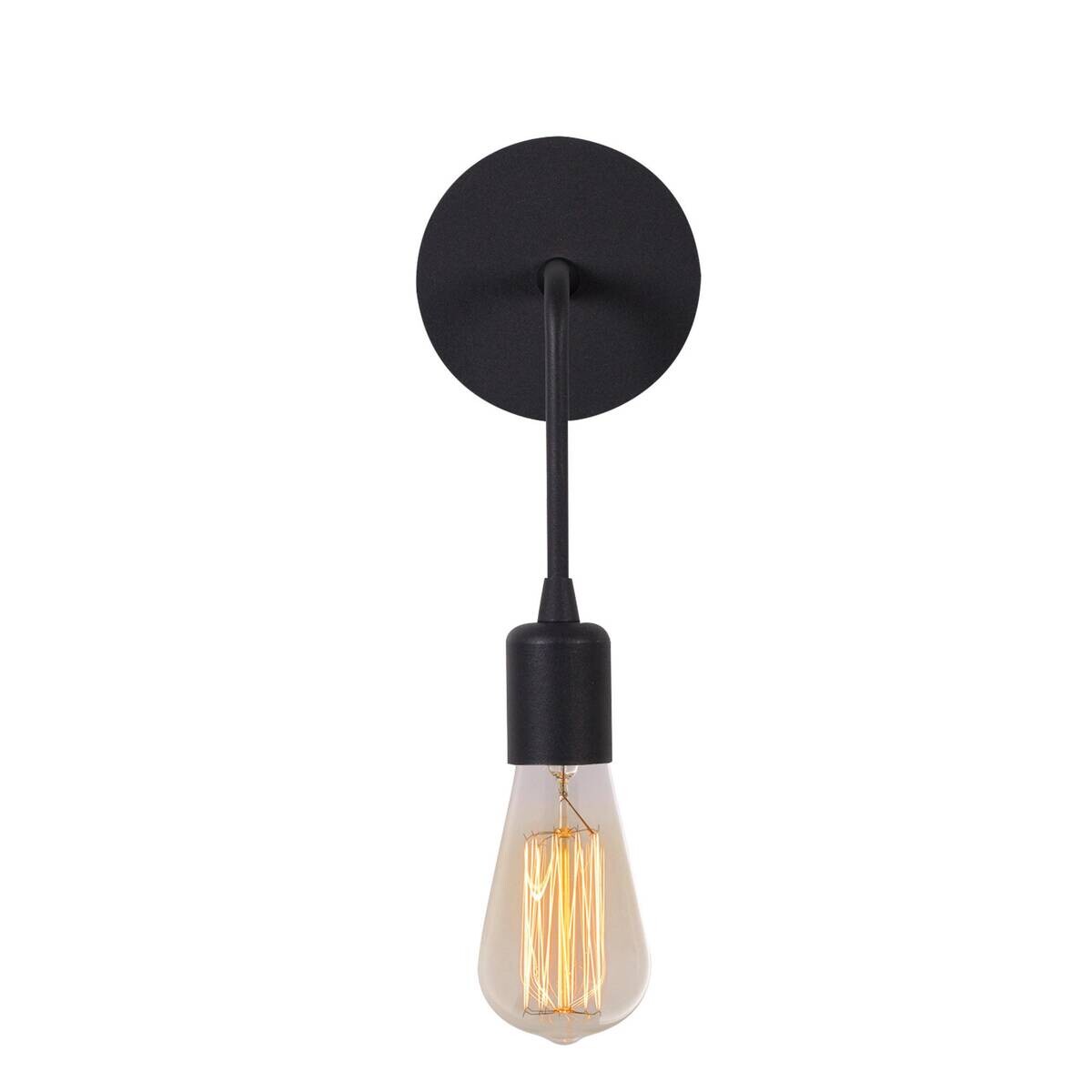 Opviq Wandleuchte schwarz Eisen B/H/L: ca. 12x27x6 cm E27 1 Brennstellen