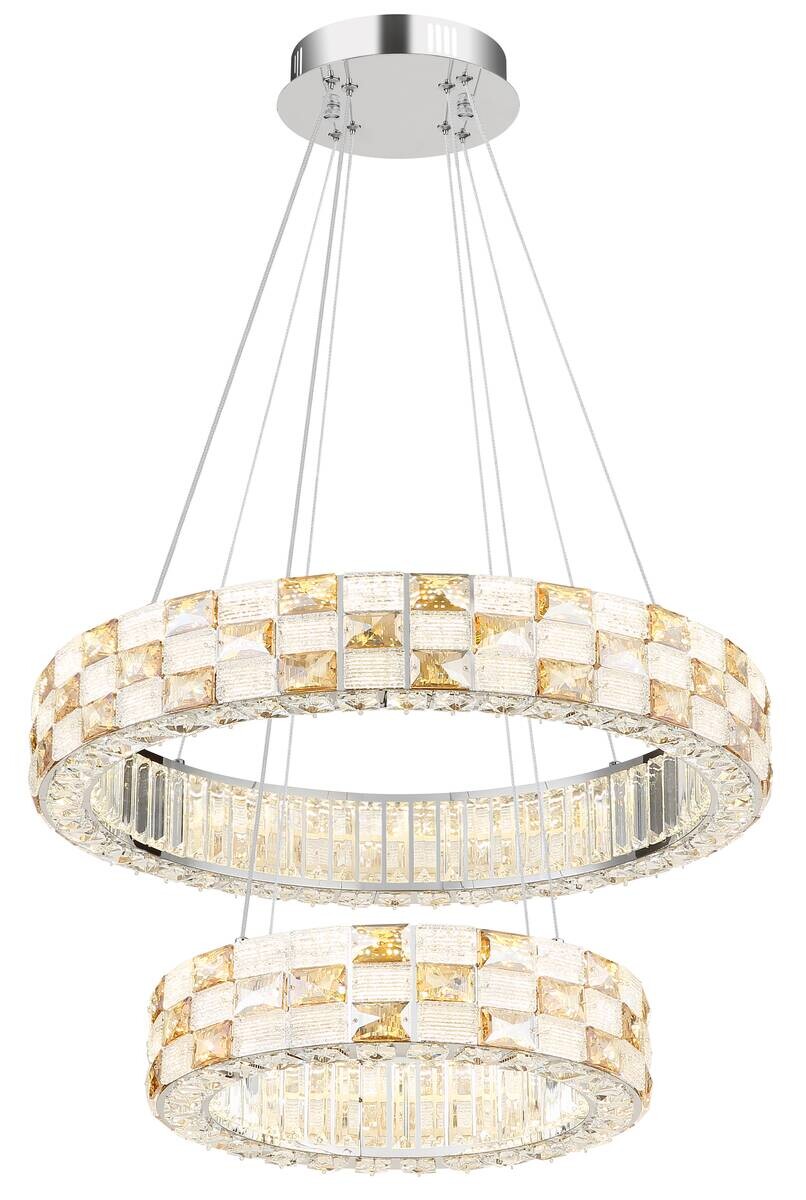 GLOBO LED-Pendelleuchte Chrom transparent Glas Metall H/D: ca. 120x61 cm 1.0 Brennstellen
